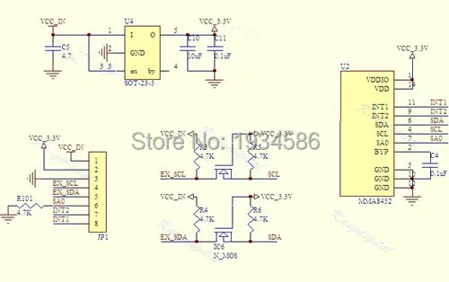 10 шт./лот 3-5 в MMA8452Q (MMA7361) модуль цифровой MMA8452 триосевой акселерометр прецизионный