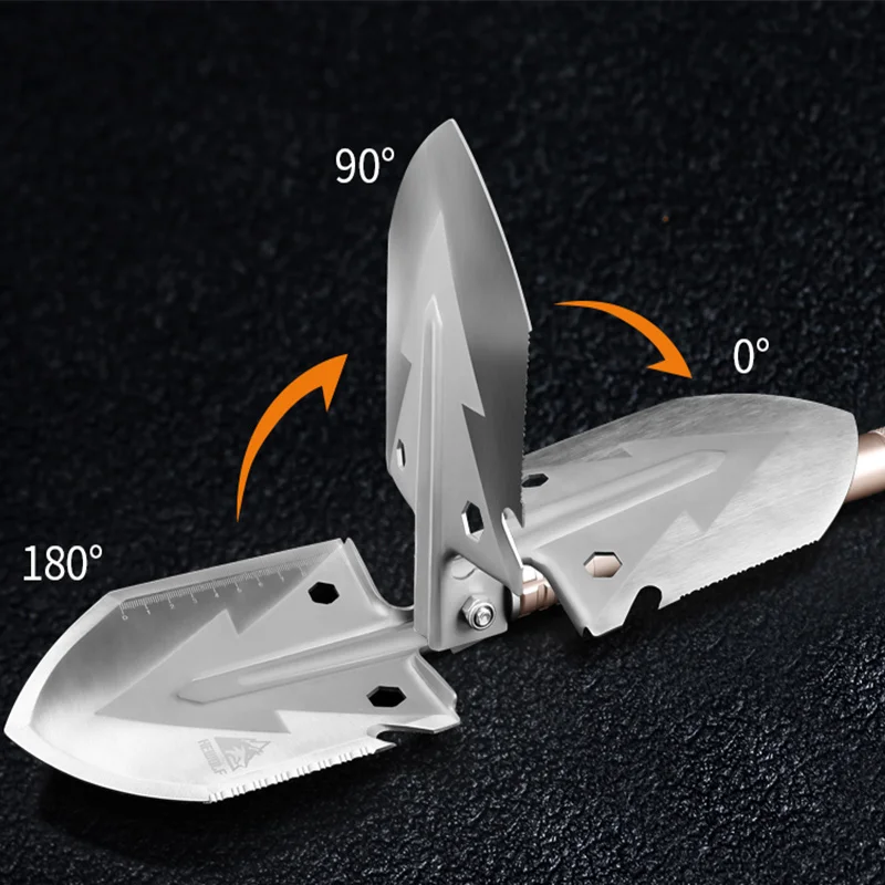 Hewolf Foldling Multifunctional Shovel Portable Aluminum Outdoor Survival Tactical Tools Garden camping equipment Knife Crowbar | Спорт и