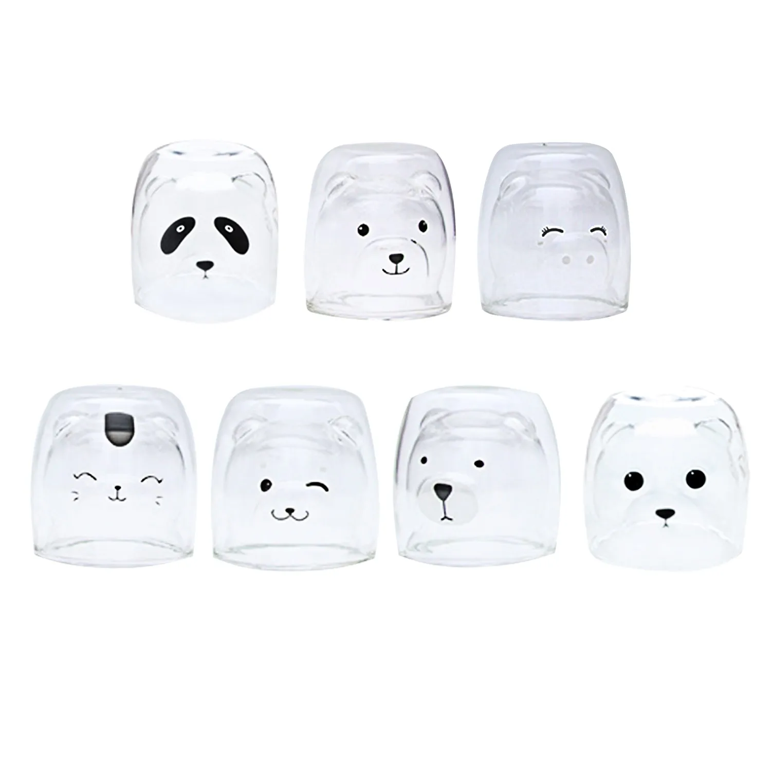 Креативная кофейная кружка с мультяшным медведем прозрачная стеклянная