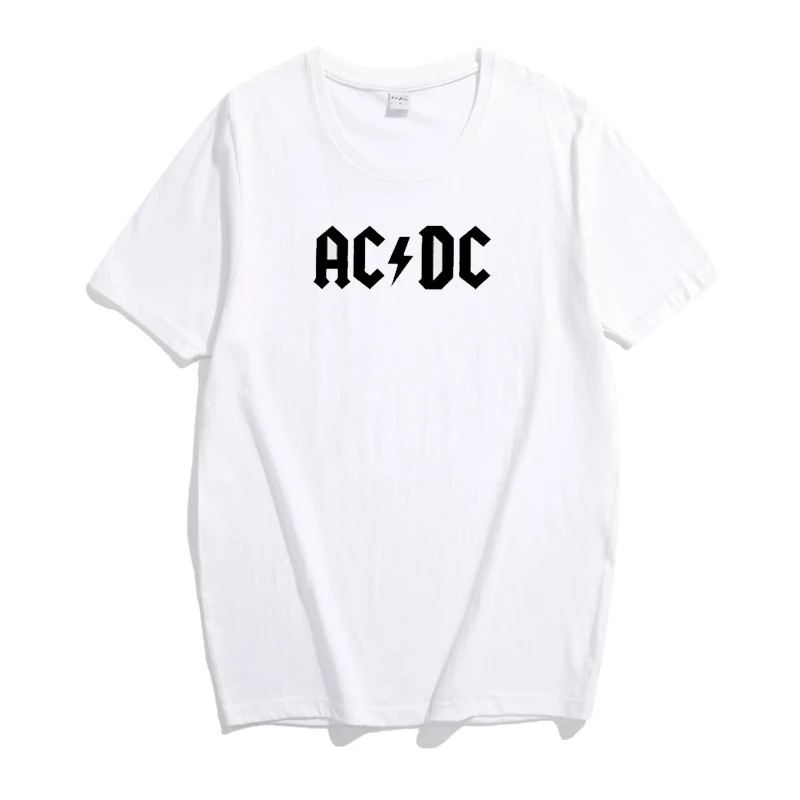 2018 летняя модная женская рубашка для отдыха с буквенным принтом AcDc коротким