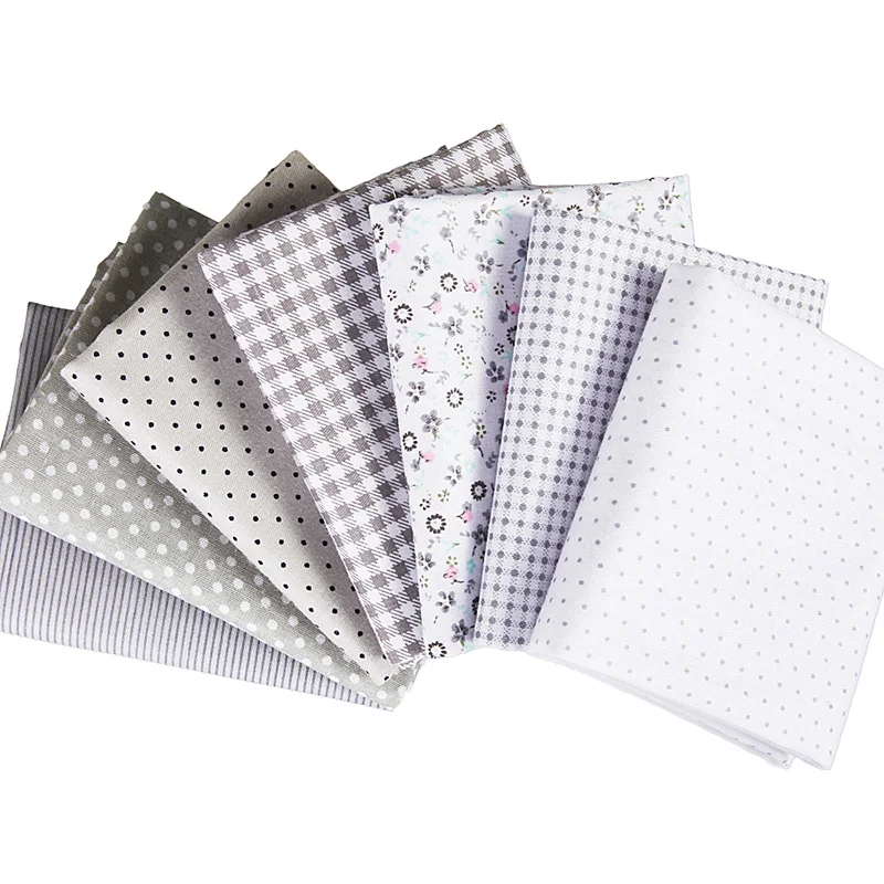 2017 7 шт. серая ткань в полоску с цветами хлопковая для шитья сделай сам стеганая