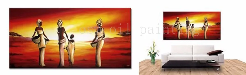 Бесплатная доставка ручная роспись абстрактная африканская женская и детская