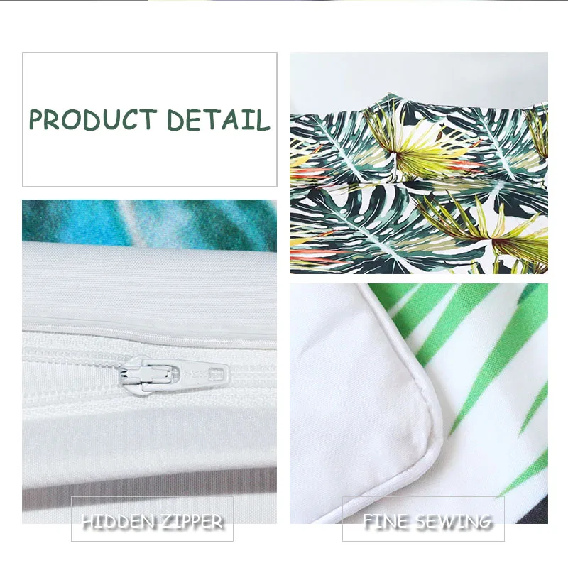 3Pcs/Set Plant Leaves Comforter Bedding Set Monstera Printed White Bed Duvet Covers Sheet Home Textile Bedclothes | Дом и сад