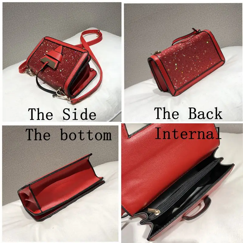 Wilicosh Мода блестками из искусственной кожи Crossbody сумка для Для женщин Курьерские