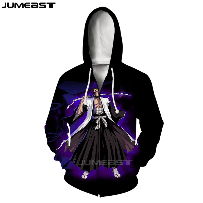 Jumeast бренд для мужчин/для женщин 3D печатных мультфильм Аниме Bleach куртка с длинными рукавами спортивный пуловер модные кепки капюшоном толстовки на молни - Цвет: 11