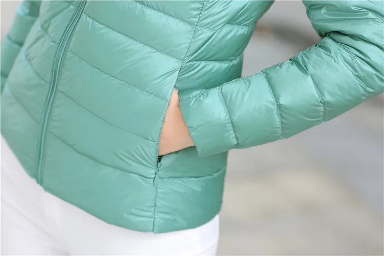 Зимняя куртка-пуховик для Для женщин ультра легкие пуховики женский пиджак