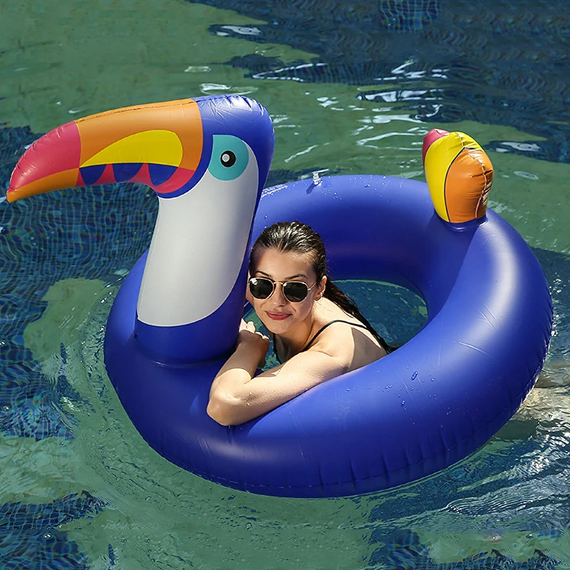 Надувное кольцо для плавания Boia Piscina голубое/черное надувное дятел поплавок