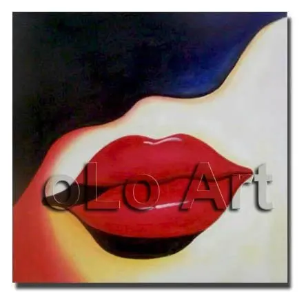 Ручная роспись современный настенный поп арт сексуальные полные красные губы