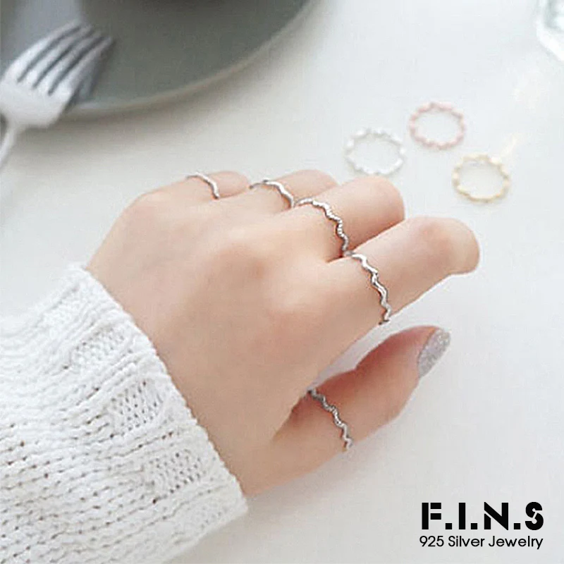 Женское кольцо F.I.N.S из стерлингового серебра 925 пробы с гладким кольцом|Кольца| |