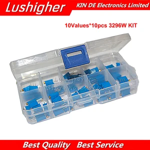 50 шт. 3296 Вт многооборотный Подстроечный резистор комплект потенциометра высокой точности 3296 переменный резистор бесплатная коробка электронный