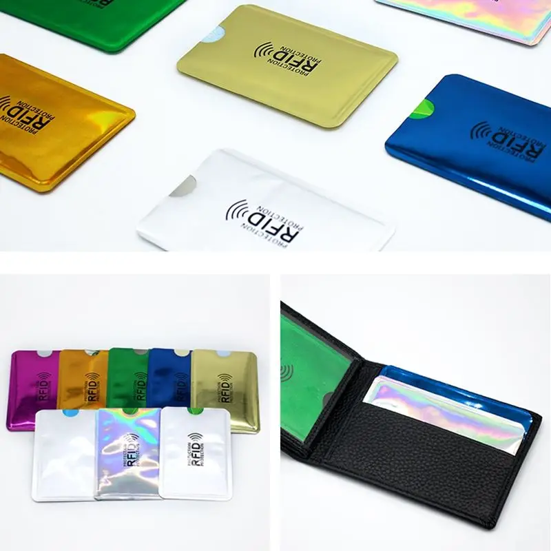 5 шт./упак. Анти Rfid NFC кошелек Блокировка ридер Блокировка банк держатель карты Id Чехол для банковских карт Защита металлический держатель для кредитных карт