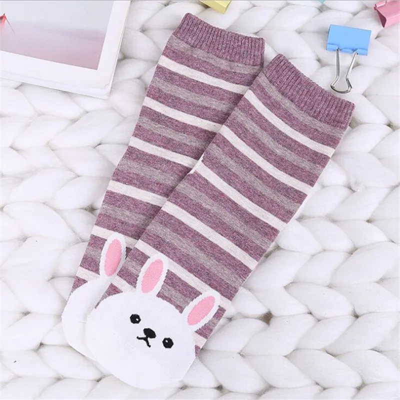 2 Новые милые носки Kawaii женские мягкие дышащие хлопковые носки повседневные удобные полосатые забавные носки с кроликом, котом и пандой модный стиль Meias - Цвет: 2