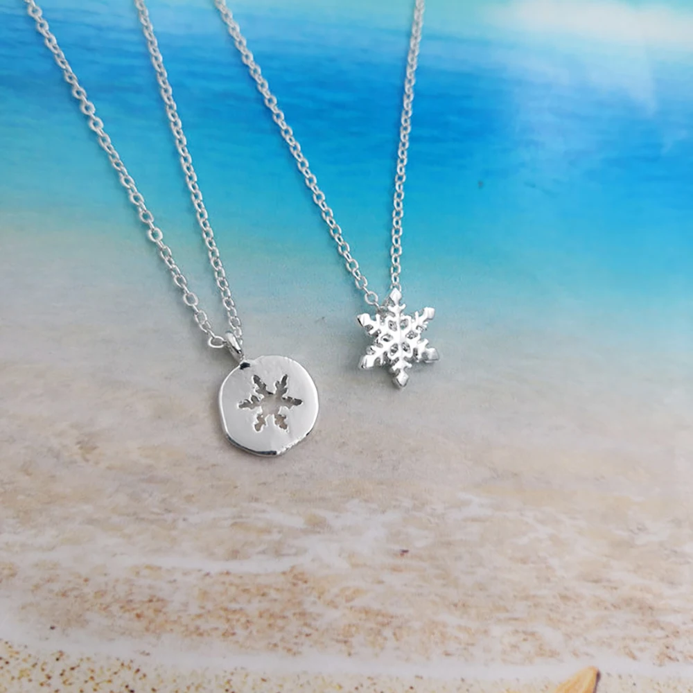 SanLan 20pcs Tiny And Dainty Snowflake Necklace |