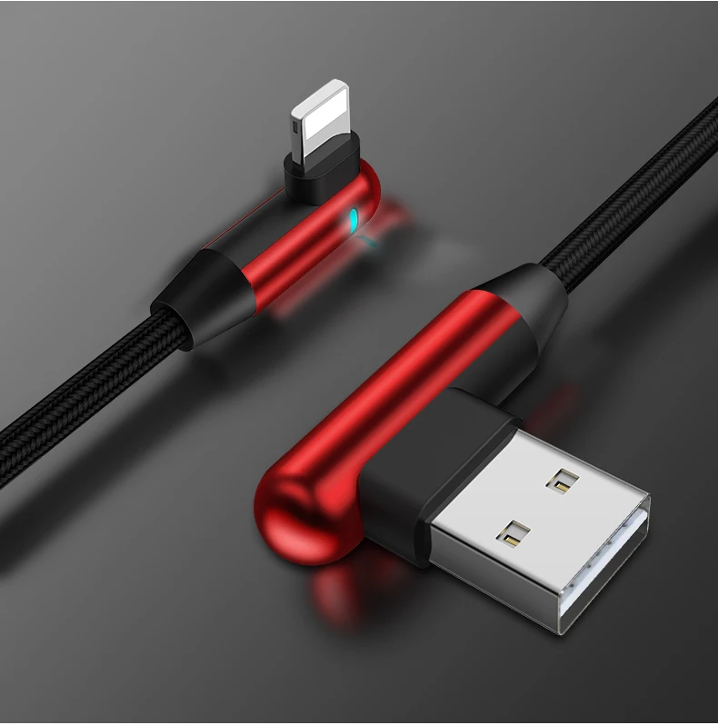 Cafele светодиодный usb-кабель для iPhone X, Xr, Xs, Max, игровой usb-кабель для мобильного телефона, для iPhone 6, 7, 8, нейлоновый Плетеный зарядный кабель
