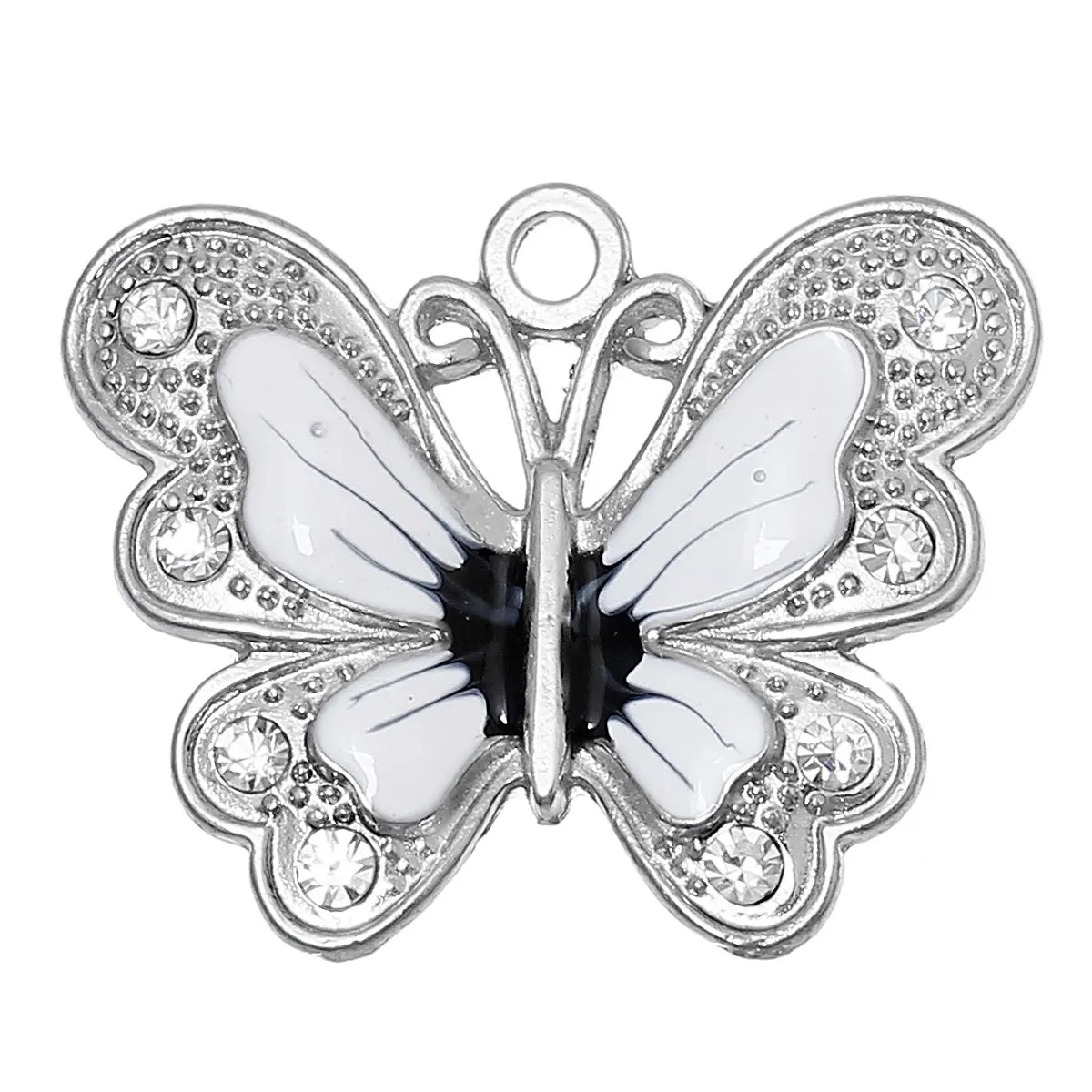DoreenBeads Цинковый металлический сплав искусственная бабочка серебряного цвета