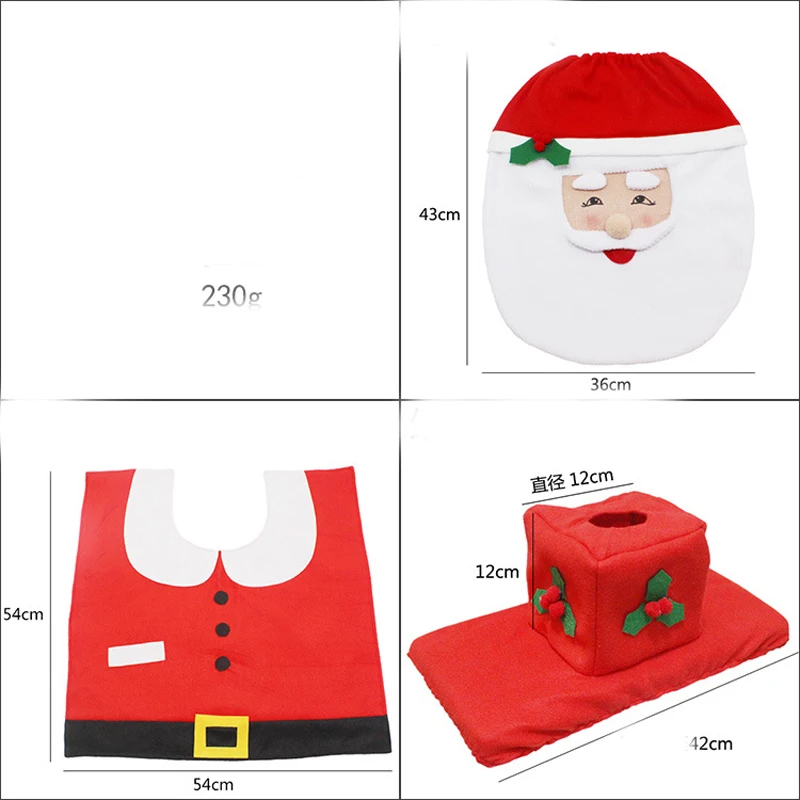 3 шт. Новые поступления faroot Happy Santa чехол для унитаза коврик для ванной комнаты Набор украшения Рождество креативный чехол для унитаза