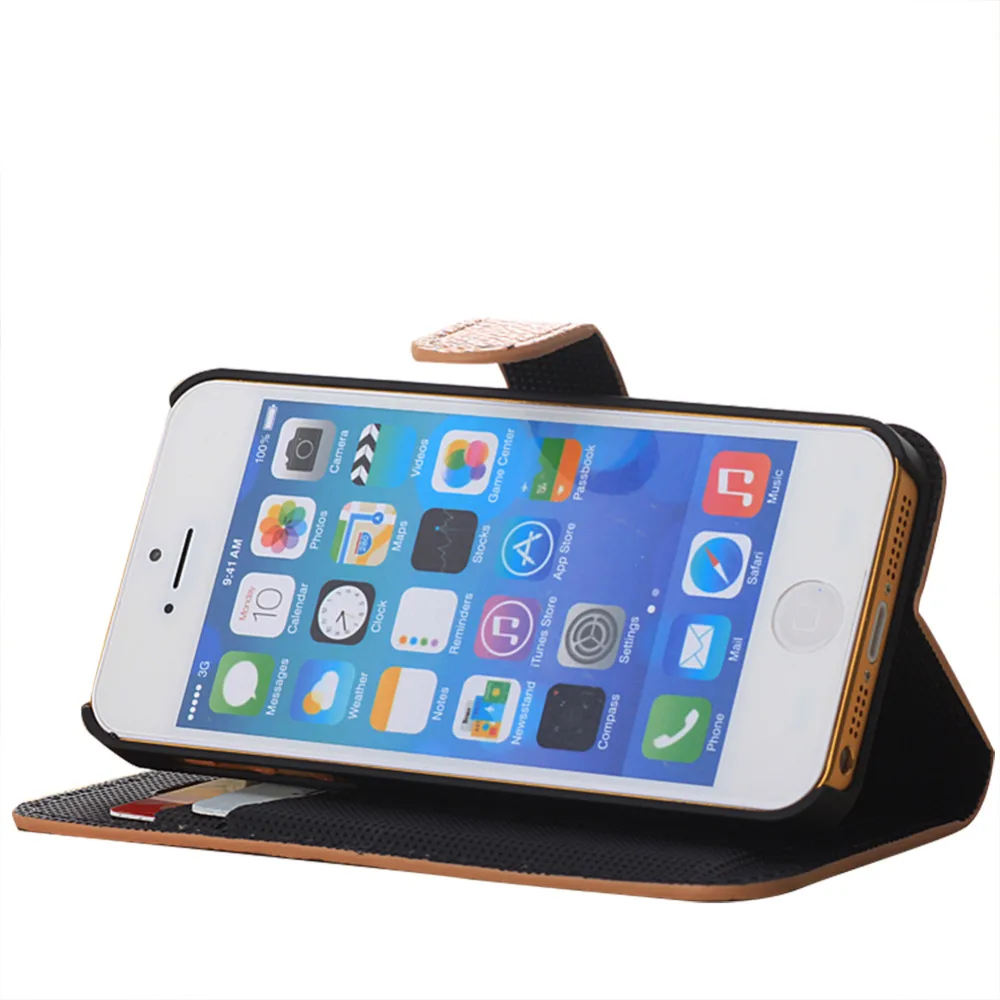 Карта Pattern Кожа Старинные Телефон Case для iPhone 5 5S SE Чехол Кошелек Флип с Kickstand |