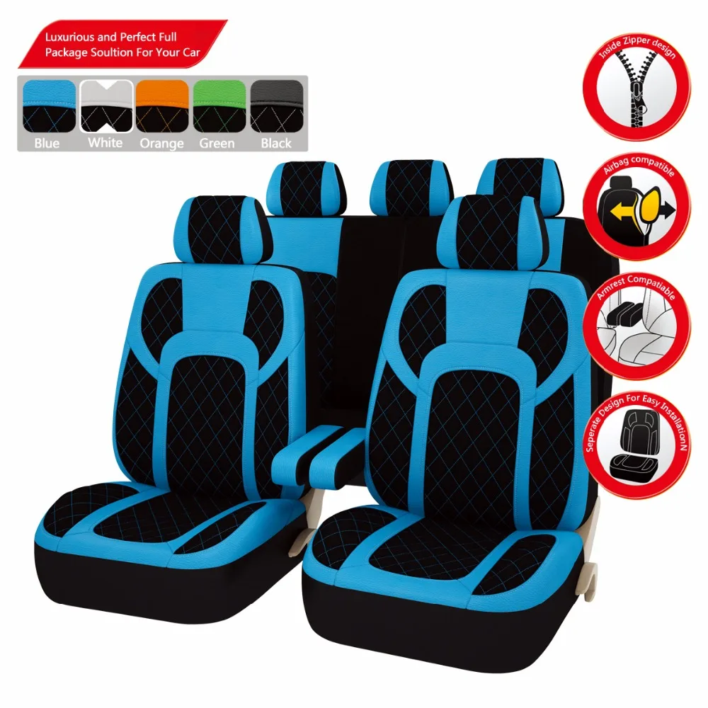 Car-pass luxurous из искусственной кожи универсальные чехлы спереди и сзади seat