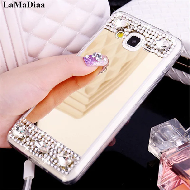 Роскошный блестящий зеркальный чехол LaMaDiaa из ТПУ со стразами для Xiaomi 8 9 SE 5X Max2 Redmi