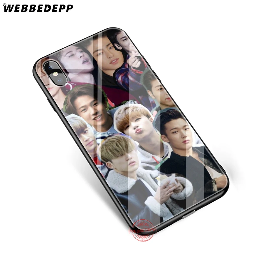 WEBBEDEPP Ikon Kpop Tempered Glass Phone Case for Apple iPhone XS Max XR X 8 7 6S Plus 5S SE | Мобильные телефоны и