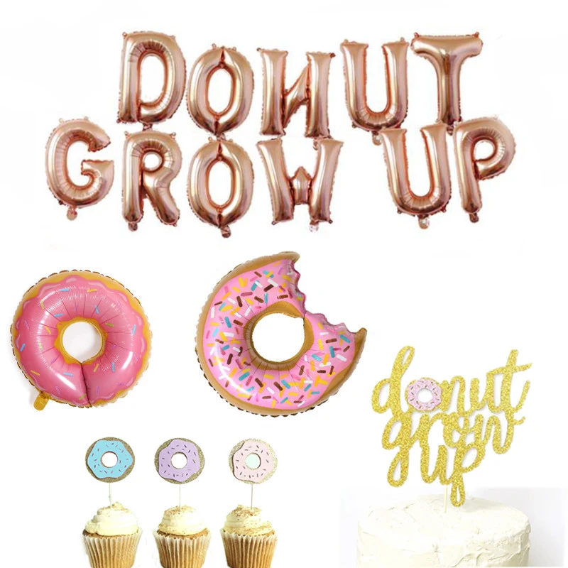 Omilut Sweet Donut Balloon One 1th Birthday Party Decoration Baby Shower Girl Decor Grow Up Supplies |
