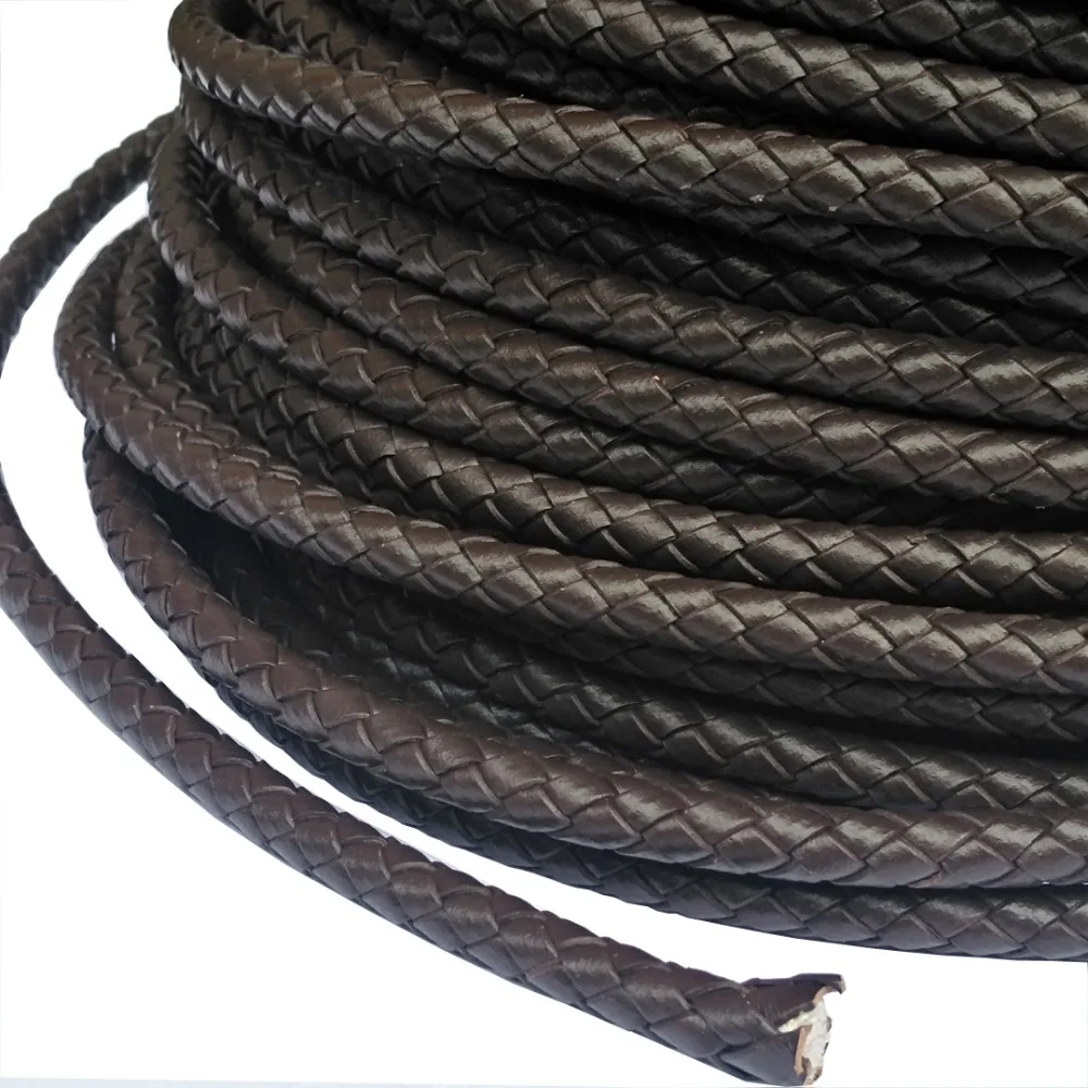 

Aaazee 8mm Dark Brown Genuine Leather Braided Cord 8mm Leather Braided Bracelet Strap RLG8M75-7