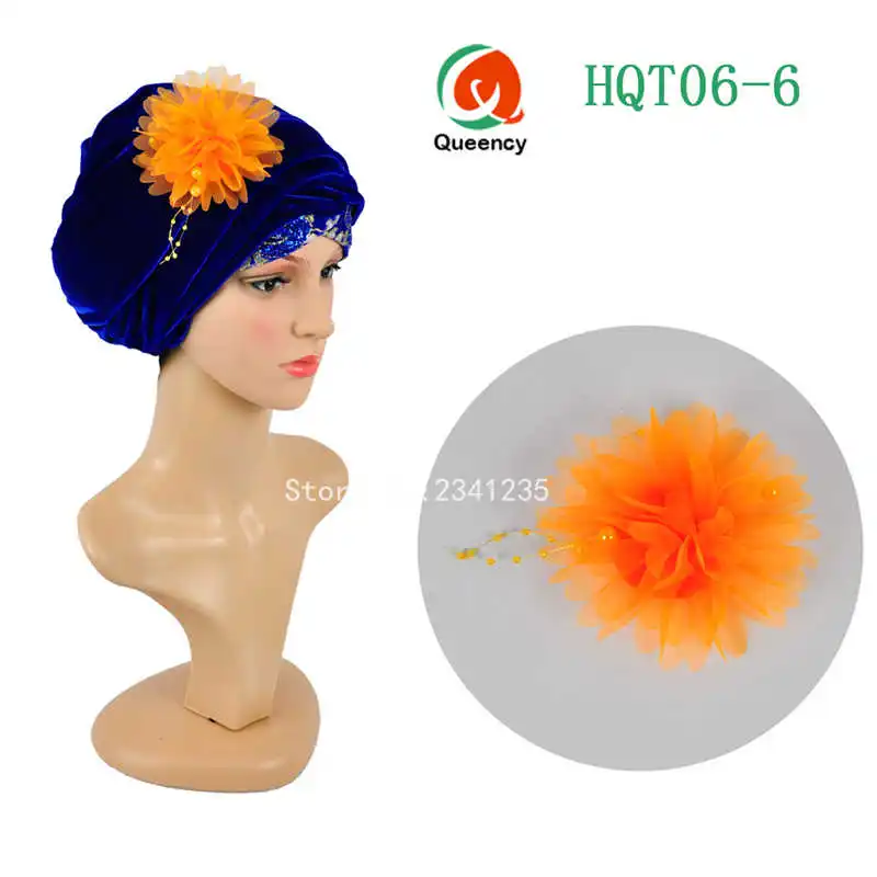 HQT06 Новый дизайн 3d наклейка с красивыми цветами брошь Африканский головной убор