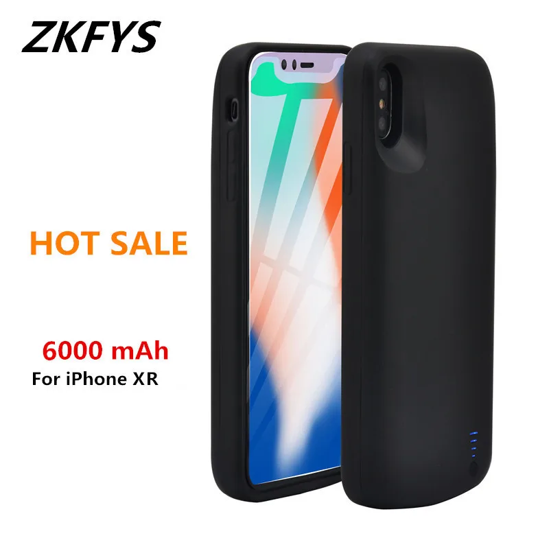 

Backup Powerbank Cover For iPhone XR Battery Cases 6000mAh Shockproof Portable Charger Power Bank Case External Battery Cover