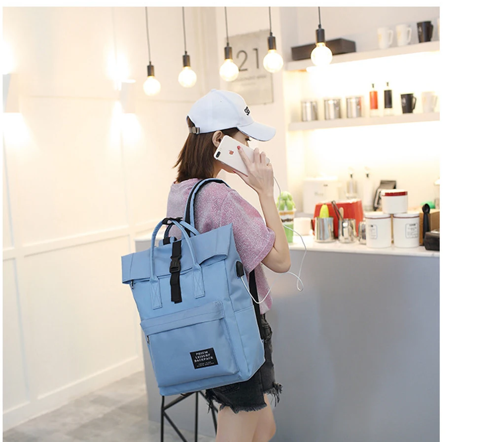 Школьная сумка женская внешняя зарядка через usb рюкзак мужской Mochila Escolar пара рюкзак для ноутбука Молодежный модный тренд