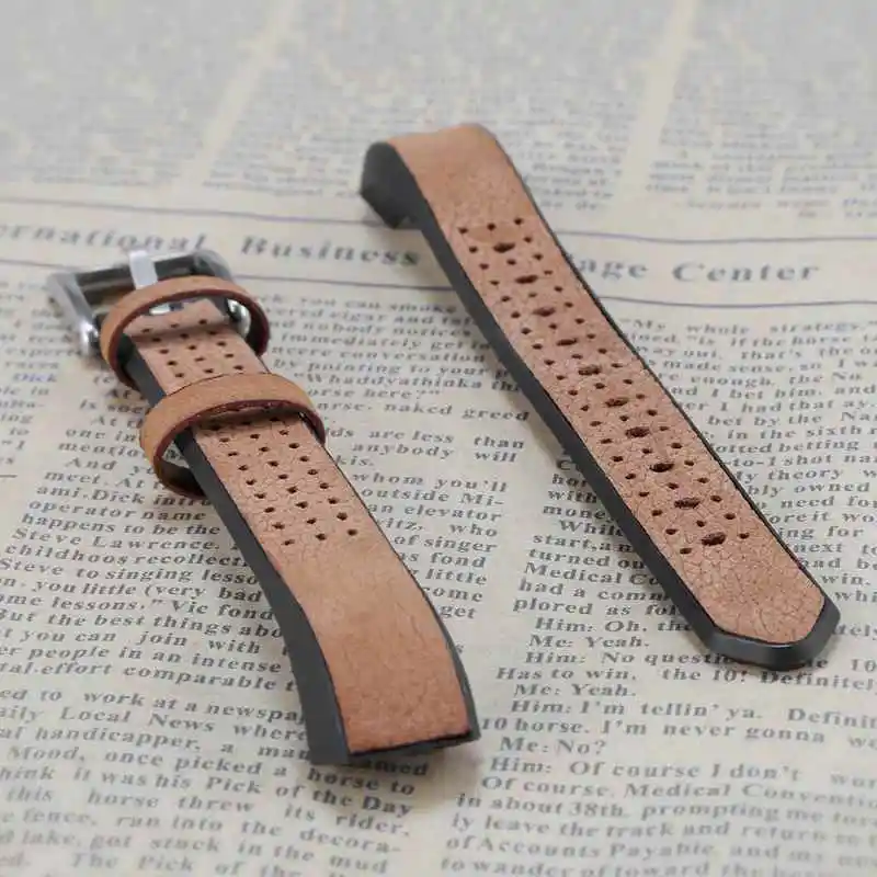 Brown Oulucci 6 цветов кожа+ ТПУ ремешок для часов Браслет Для Fitbit Alta/Alta HR сменный браслет наручных часов высокого качества ремешок для часов - Цвет: Brown