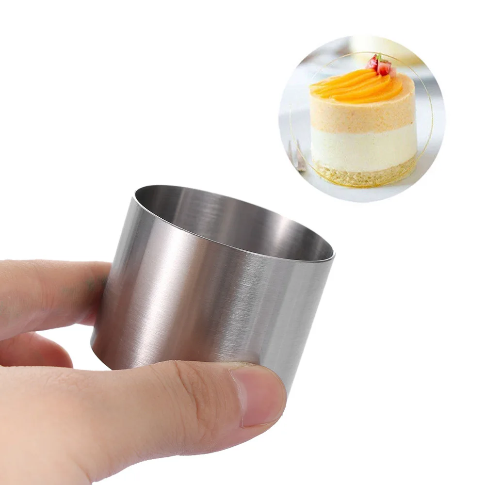 1 шт. Новый DIY Мини Серебряный Круглый мусс из нержавеющей стали кольцевая форма