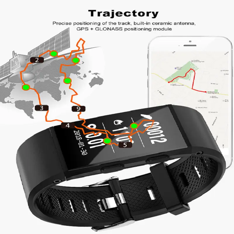 Новинка, спортивные мужские браслеты heartRate, умный браслет, gps, smartband, водонепроницаемый, сообщение, re mi nder, давление, высота, pk mi band 3