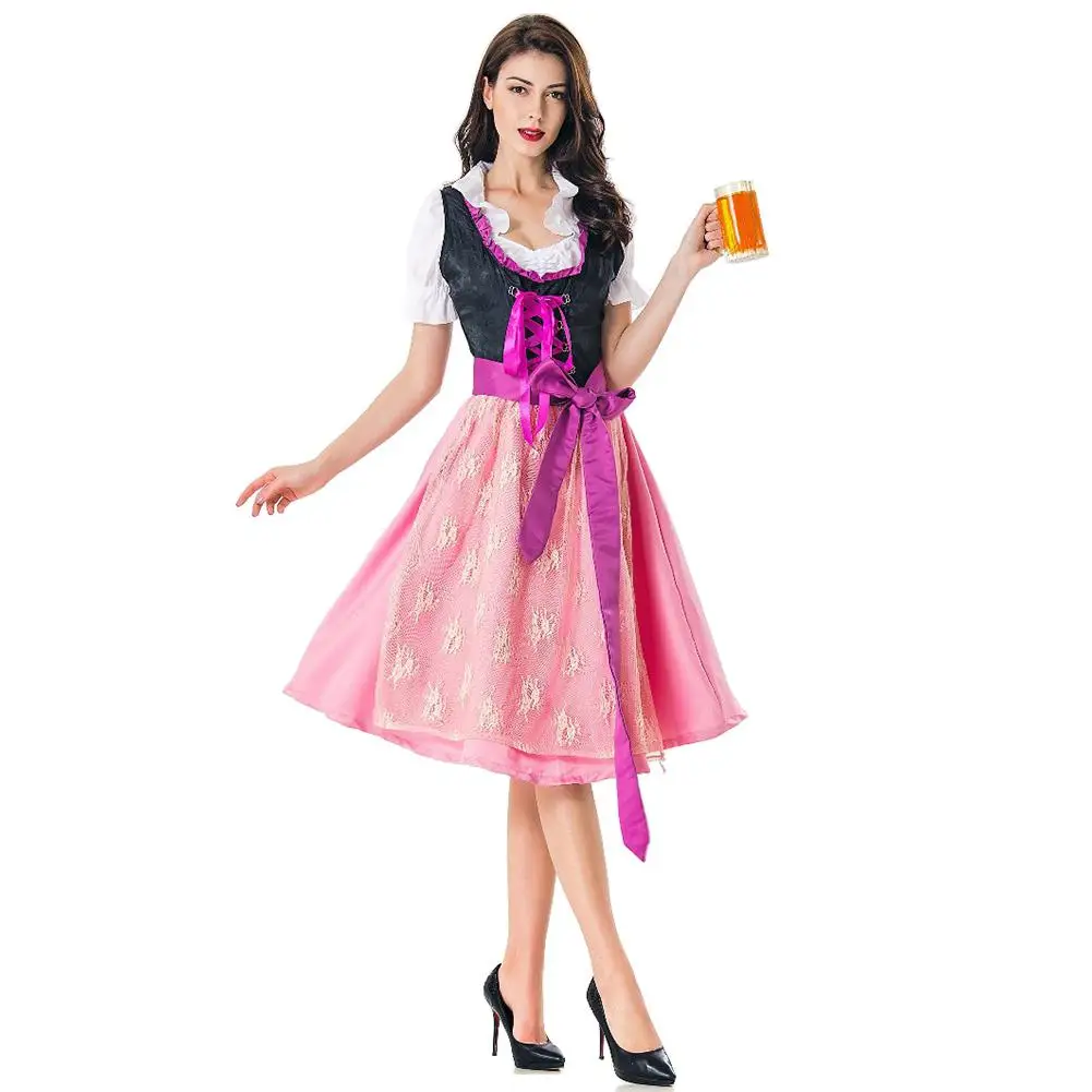 Модная одежда для Хэллоуина женская платья Октоберфеста Dirndl платье традиционный