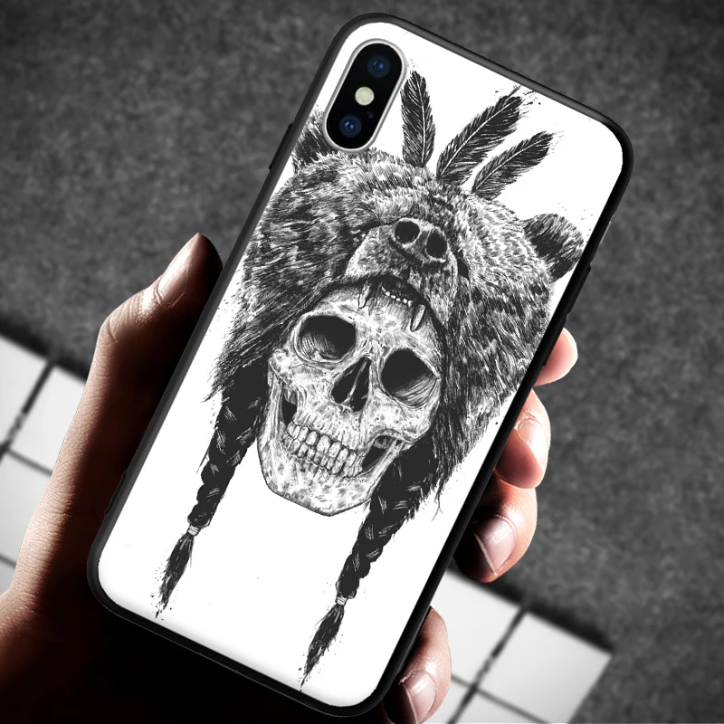 Particular Rarely Horror skull Pattern For iPhone 5 5S SE 6 6S 7 8 Plus X XR XS Max Hard Phone Case | Мобильные телефоны и