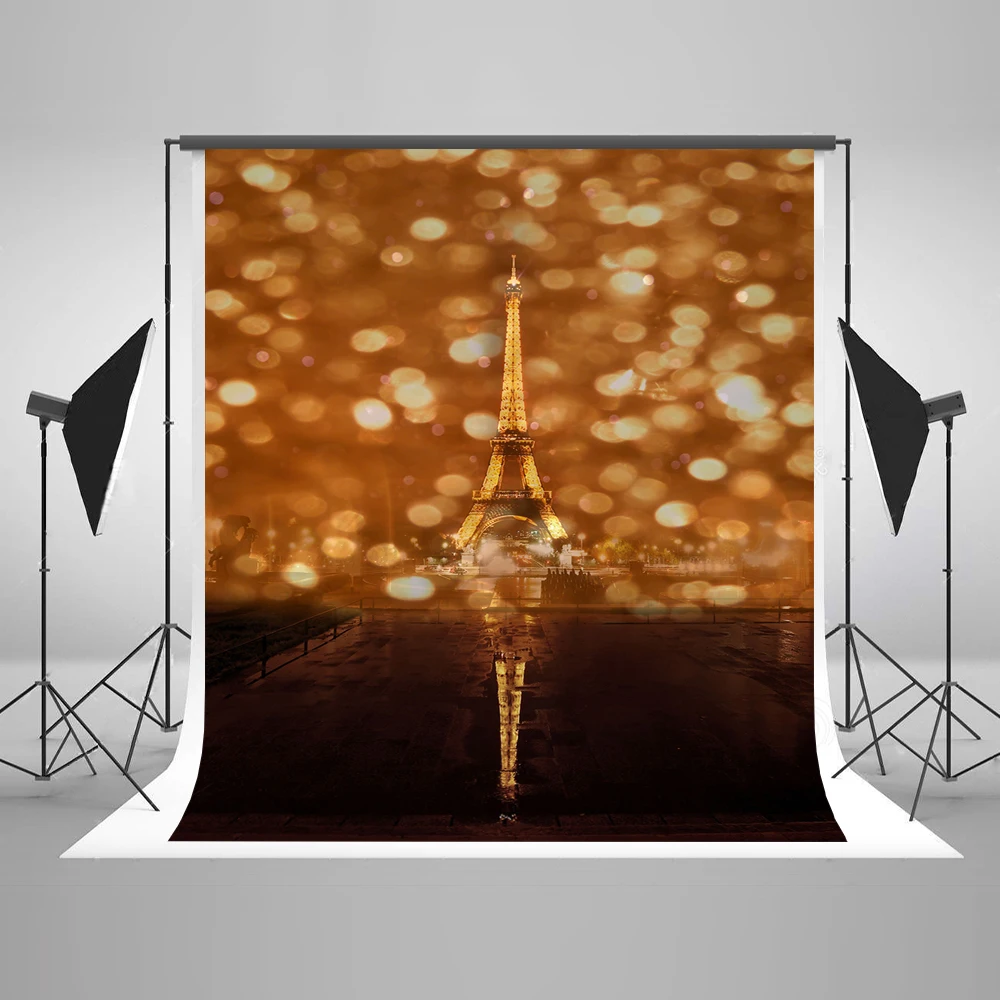 

VinyBDS Eiffel Tower Photography Backdrops Dot Children Backgrounds For Photo Studio Microfiber Art Photography Background