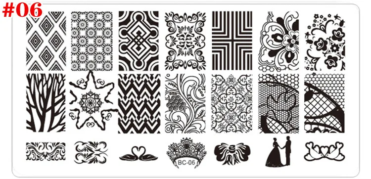 Пластины для стемпинга ногтей жесткие пластиковые стандартные пластины