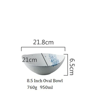8.25 Inch Oval Bowl NIMITIME, западный стиль, керамическая овальная миска для риса, Салатница, фруктовое блюдо, чашка для воды, кофейная чашка, набор посуды - Цвет: 8.25 Inch Oval Bowl