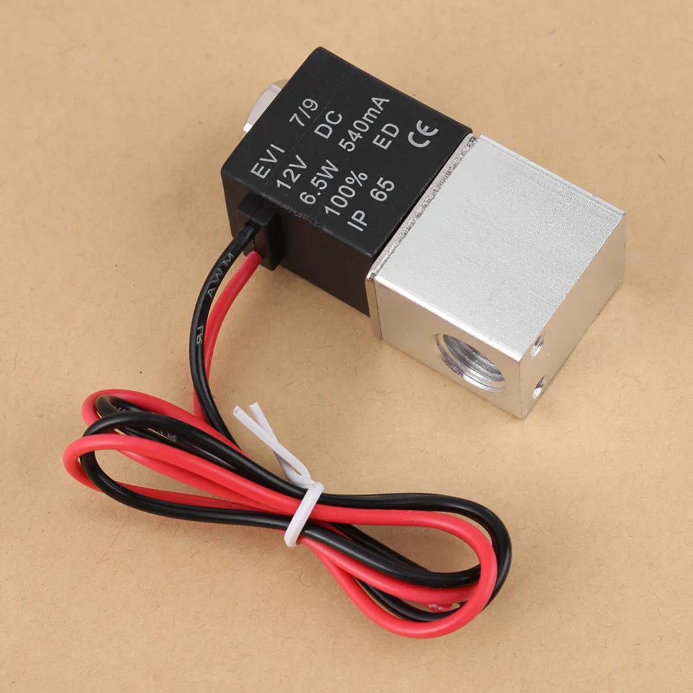 DC 12V 1/4 дюймов 2 пути Соленоидный клапан нормально закрытый пневмоклапан серии