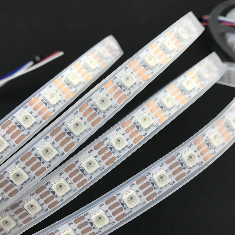 74 светодиодный s/m WS2815 DC12V прибор приемно-полноцветный RGB 5050 светодиодный полосы; длиной 5 м; из водонепроницаемого материала в кремний; белый печатных плат