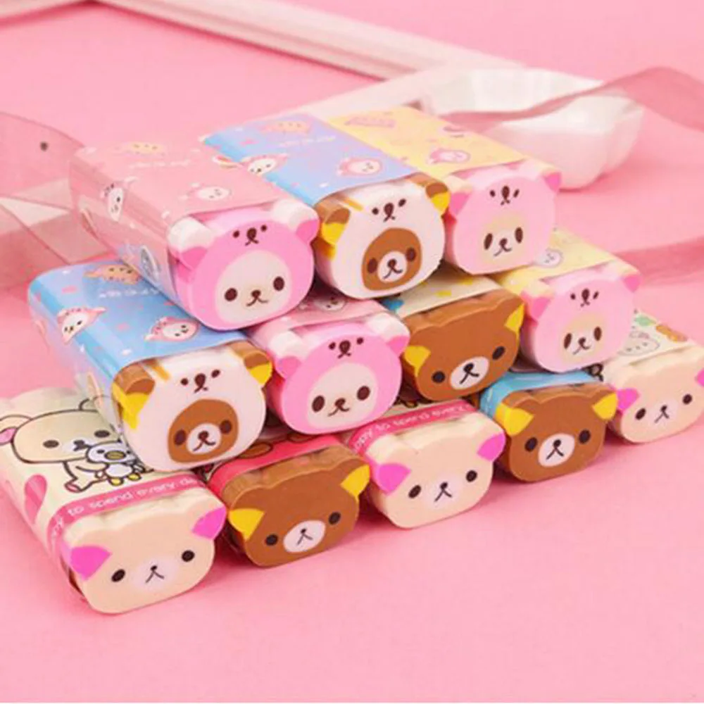 1 шт. милый ластик Kawaii Rilakkuma резиновые ластики коррекция школьные и офисные