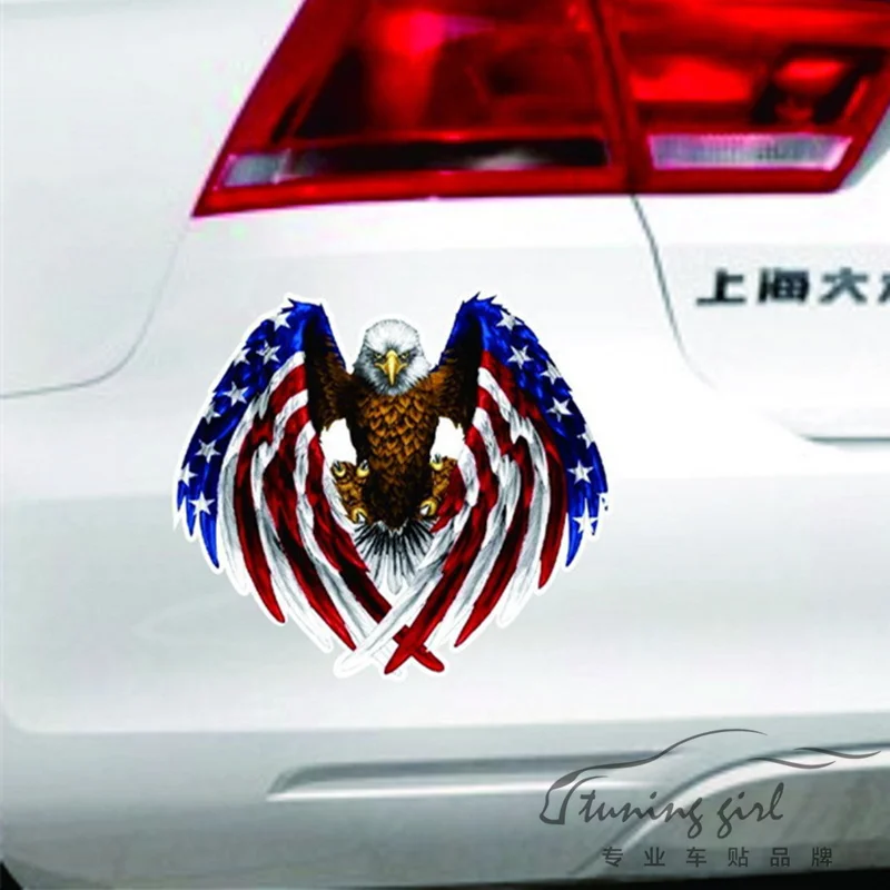 Автомобильные наклейки Орел Сокол США американский Звездный баннер Красочные