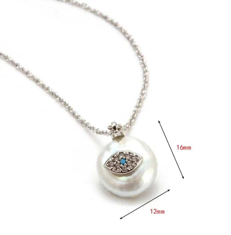 MEIBEADS 1 шт. модное ожерелье с жемчужным кулоном в богемном этническом стиле подвеска на шею летние пляжные украшения - Окраска металла: silver eye