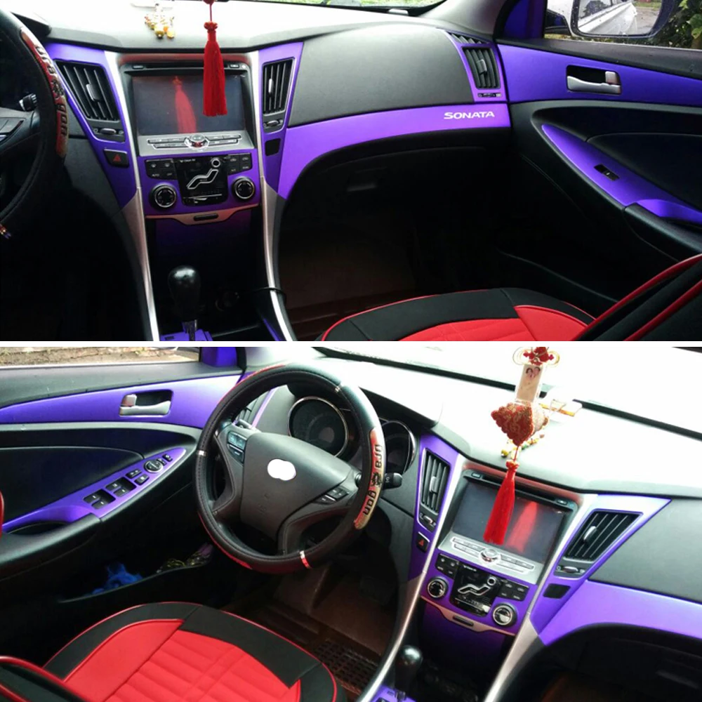 Для Hyundai sonata 8 2011 2013 внутренняя Центральная панель управления дверная ручка 5D наклейки из углеродного