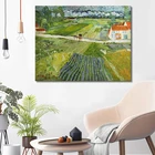 Пейзаж с кареткой и шлейфом на заднем фоне от Ван Гога, печать постеров на холсте, настенная живопись, декоративная живопись для спальни