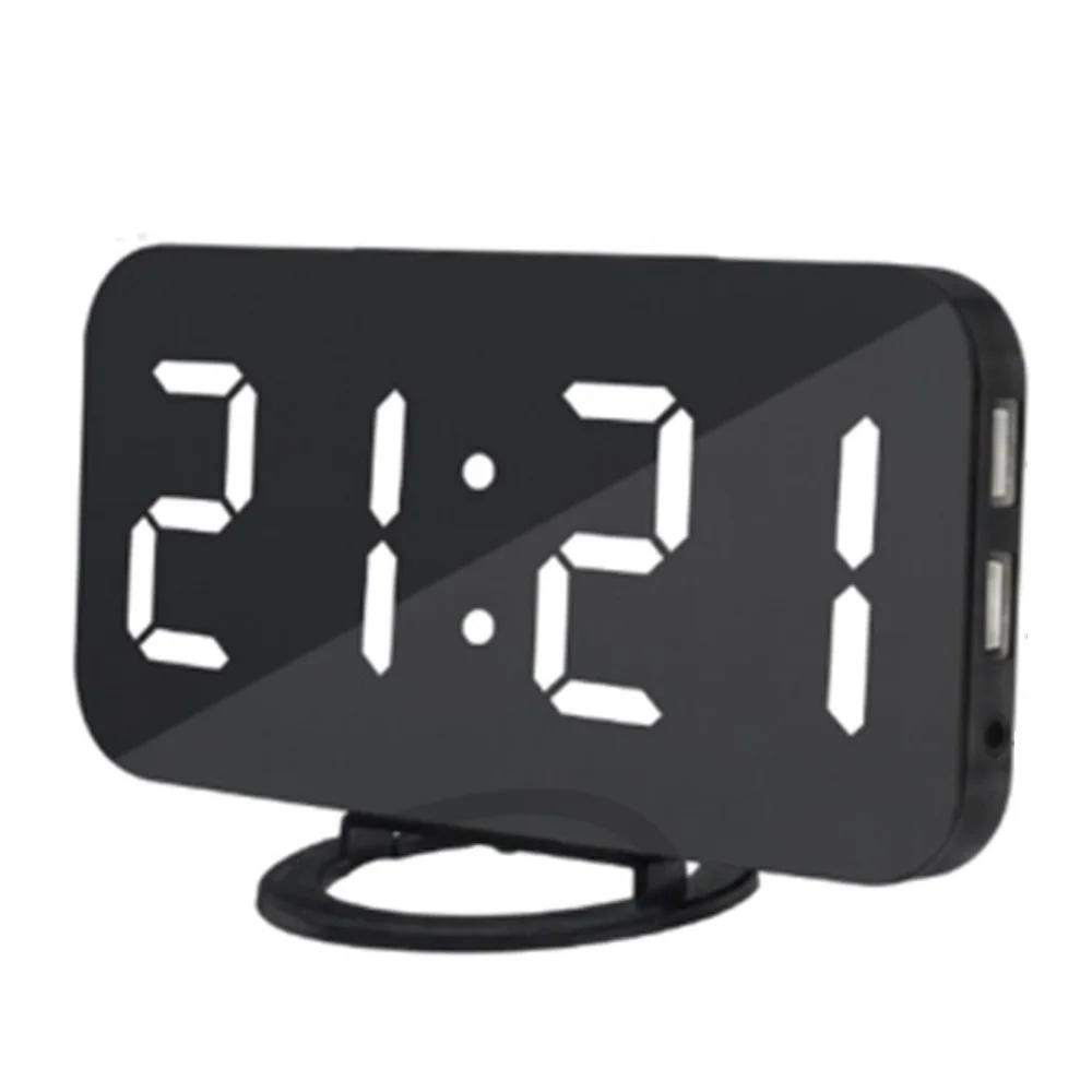 СВЕТОДИОДНЫЙ цифровой Повтор Dual USB телефона Android Зарядное устройство будильник |