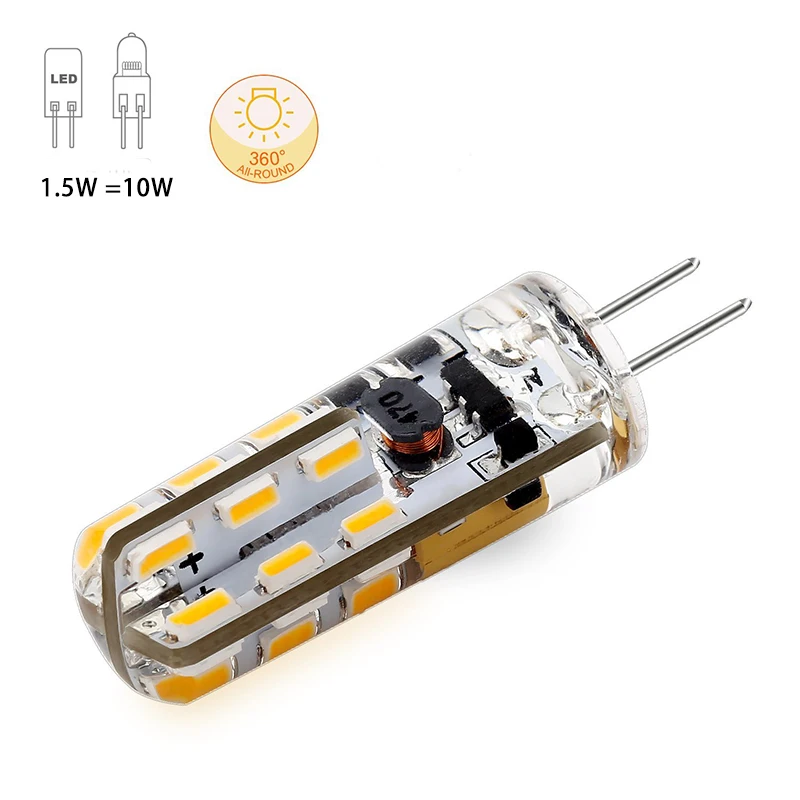 10 шт. G4 Светодиодная лампа 12 В AC DC LED 24LED Замена Вт T3 JC галогенные лампы теплый белый