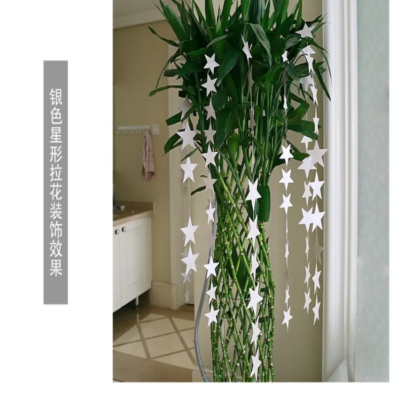 4 метра золотые и серебряные бусины светлые картонные подвесные украшения со