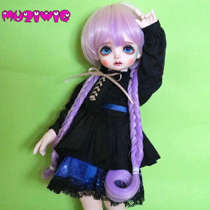 Парик MUZIWIG Bjd из высокотемпературного синтетического волокна 1/3 дюйма с двумя