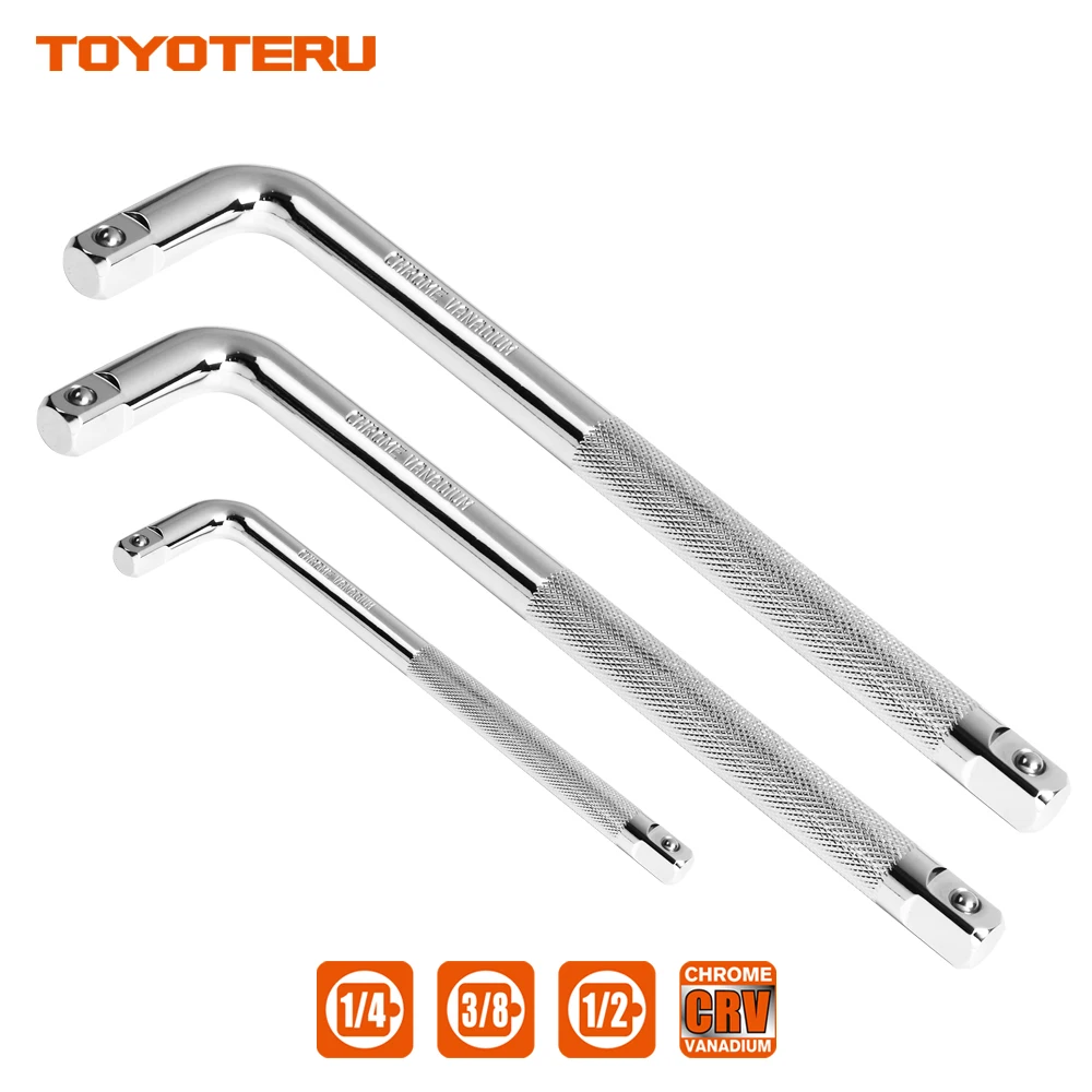 TOYOTERU 1/" 3/8" 1/" L тип тяжелый привод торцевой ключ высокое качество хром-ванадиевая сталь изогнутый стержень гаечный ключ ручные инструменты