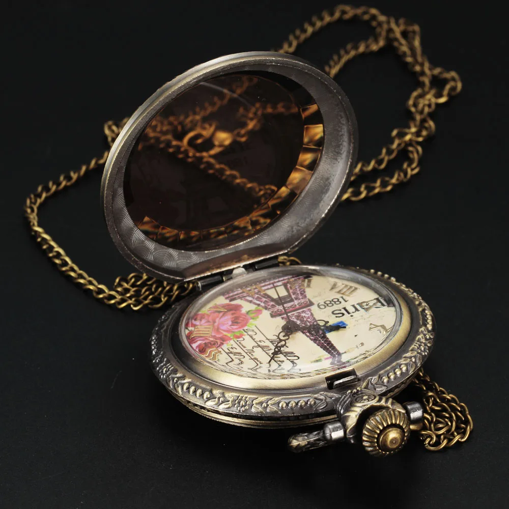 Горячая Montre женские карманные часы винтажный прозрачный кристалл лицо